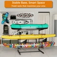 thumbnail image 3 of Freestanding Kayak Storage Rack for 3 Kayaks/Canoes - Heavy-Duty Steel Vertical Stand for Garage, Outdoor & Indoor Use (300lb  300lb Working Load Limit, Black), 3 of 7