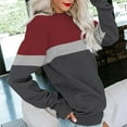 thumbnail image 4 of Taqqpue Women's Plus Size Color Block Long Sleeve Tunics Tops Oversized Sweatshirts Casual Crew Neck Shirts Loose Fit Pullover Blouses, 4 of 7