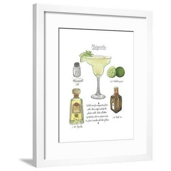 Classic Cocktail - Margarita, Framed Art Print Wall Art by Naomi McCavitt