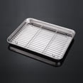 thumbnail image 1 of Small Size Rust-Resistant Stainless Steel Oil-Draining Tray Set: 430 Plate with 304 Rack, Multi-Functional for Home Frying, Grilling, Fruit Serving, Outdoor Use & Commercial; Elegant Design, Easy to, 1 of 6