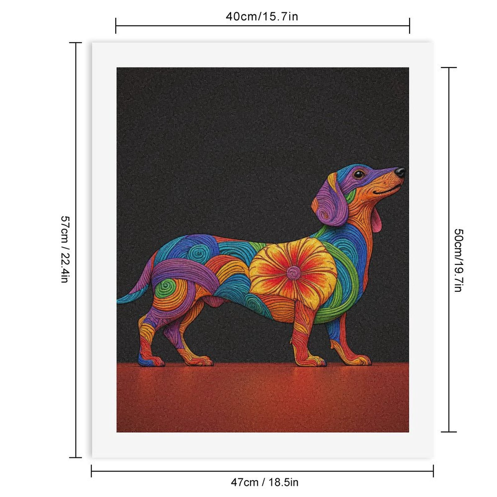 Paint By Numbers Kit for Adults Beginner - Colorful Spiral Dog Art DIY Canvas Painting Kits for Adults, Frameless Paint By Number for Adults for Home Wall Decor 16x20 Inch