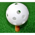 thumbnail image 3 of Paquete de 50 pelotas de golf de plástico blancas para entrenamiento - Pelotas de golf huecas Airflow Wiffle para campo de prácticas, 3 of 3
