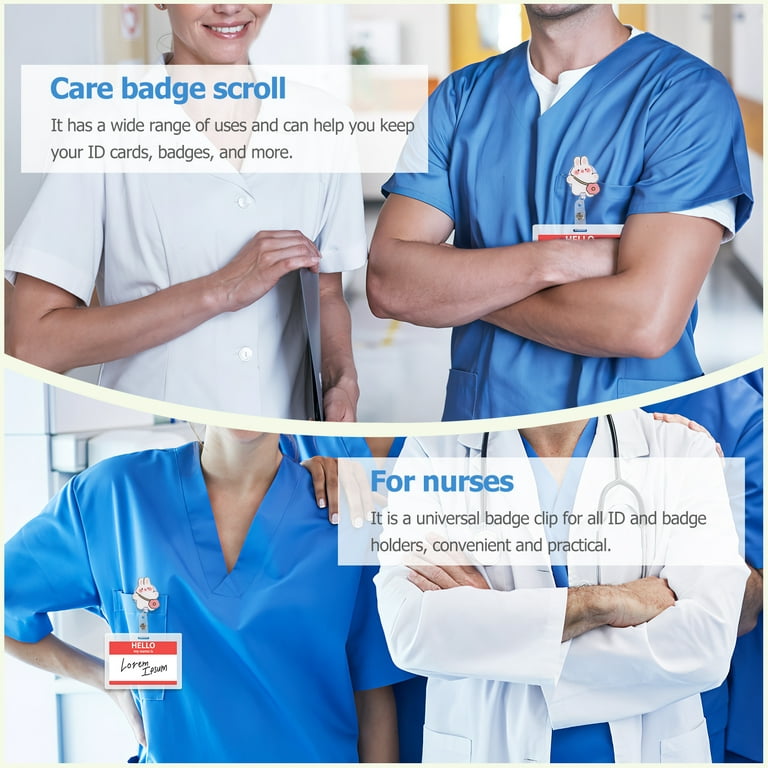 6pcs Nurse Badge Reel Cartoon Retractable Badge Holder for Nurse