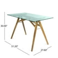 thumbnail image 3 of Camey Mid-Century Acacia Wood Desk with Tempered Glass Top, 3 of 5