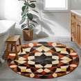 thumbnail image 3 of Round Rugs 4Ft, Boho Ethnic Round Area Rug Washable Indoor Throw Carpet, Modern Abstract Geometric Art Soft Non Slip Circle Rug for Kitchen Nursery Room Home Decor Aesthetic, 3 of 8