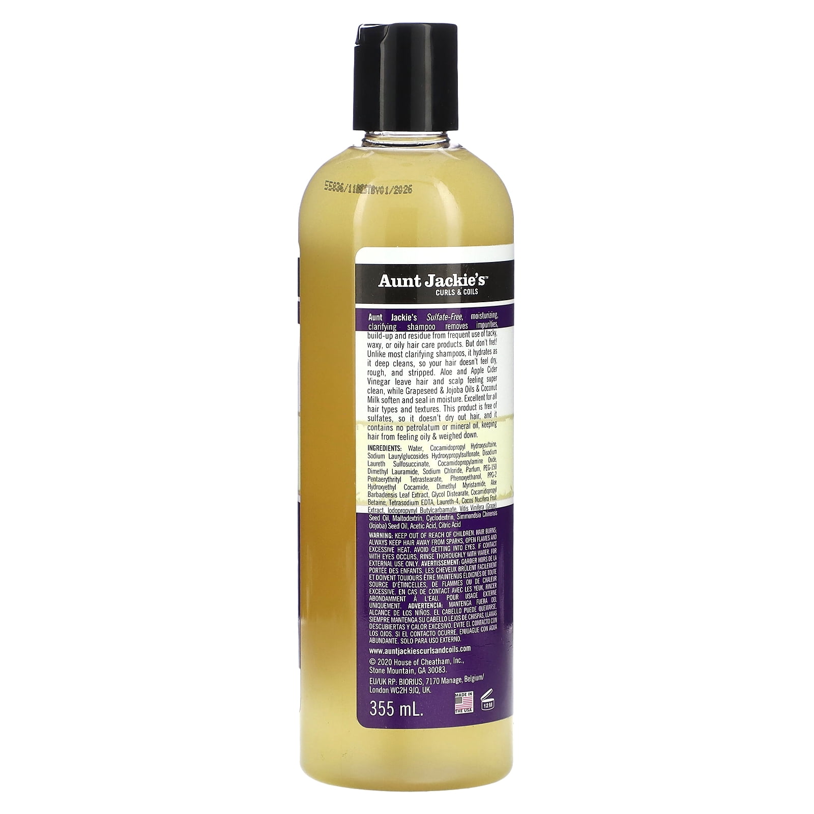 Aunt Jackie's Hair Curly Power Wash, Sulfate-Free Moisture