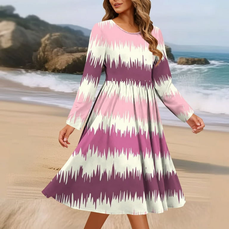 knee length dresses for ladies Floral Paisley Sleeveless Shift Midi Dress For Women
