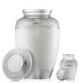 thumbnail image 4 of Reminded Set of 5 Decorative Cremation Urns for Human Ashes - 1 Brass Adult + 4 Keepsake Token Size, White, 4 of 7