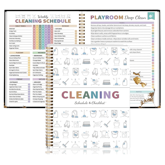 ADHD Cleaning Planner for Adults Women, Cleaning Schedule and Checklist Notebook, Cleaning and Organizing Planner, Daily Weekly Monthly Schedule Household Cleaning Checklist Planner - [Whith]