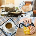 thumbnail image 4 of Blue Flowers and Butterflies Kitchen Oven Mitt and Pot Holder Sets 2 Pcs for Baking, Cooking and Grilling, Heat Resistant Up To 392 °F, 4 of 7