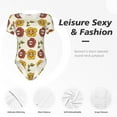 thumbnail image 6 of The Xecao Sunflowers And Skull Women's Crew Neck Body Suit, a short-sleeved bodysuit and basic swimsuit, both comfort and style for dating and daily life, 6 of 9
