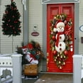 thumbnail image 5 of YWIYIUD Christmas Snowman Door Cover Decorations Christmas Front Door Banner Xmas Party Photography Background Holiday Door 35 X 79 Inches Winter Xmas NewYear Banner Photo Background Door Decor, 5 of 5