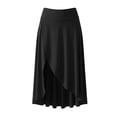 thumbnail image 5 of Gamivast Womens Asymmetrical Skirt High Waisted Elegant Irregular High Low Tulip Hem Flowy Wrap Skirt Front Slit Party Cocktail Dancewear Trendy Midi Skirt, 5 of 5