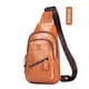 thumbnail image 5 of Bolsa de almacenamiento Bolso bandolera de cuero genuino para hombre, bolso de hombro Retro, bolso de pecho con múltiples bolsillos y puerto de carga USB, 5 of 8