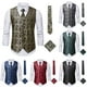 thumbnail image 3 of Men Casual Waistcoat Gold Paisley Formal Vest Royal Purple Wedding Suit 3Pcs/Set, 3 of 8