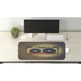 thumbnail image 2 of 70s Party Computer Mouse Pad, Audiocassette Retro Music Theme Pop Art Vintage Obsolete Happy Vibes, Rectangle Non-Slip Rubber Mousepad Large, 31" x 12", Night Blue Tan Orange, by Ambesonne, 2 of 2