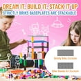thumbnail image 6 of Classic Baseplates 6" x 6" Brik Tower by Strictly Briks | LEGO Compatible | Building Bricks for Towers and More | 4 Gray Stackable Base Plates & 30 Stackers, 6 of 7