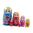 thumbnail image 2 of Adorables Niñas Rusas Anidando Muñecas Matryoshka Apindo Piezas Hechas a Mano azul CUTICAT Muñeca rusa de anidación, 2 of 8