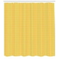 thumbnail image 3 of Quatrefoil Shower Curtain, Mosaic Grid Pattern with Repetitive Eastern Shapes, Fabric Bathroom Set with Hooks, 69W X 84L Inches Extra Long, Burnt Orange Mustard and Pastel Yellow, by Ambesonne, 3 of 3