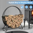 thumbnail image 2 of 40 Inch Metal  Firewood Rack Circle - Black Steel Log Holder for Indoor and Outdoor Use,Firewood Storage Organizer for Fireplace, Patio, or Backyard (3.3 FT Diameter Rack), 2 of 6