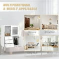 thumbnail image 5 of Sideboard Cabinet, White Accent Cabinet with Sliding Glass Door, 3 Drawers, Modern Buffet Cabinet with Storage - BCAL098WH, 5 of 7