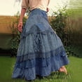 thumbnail image 2 of XJDJHC Summer Skirts for Women 2024 Boho Tiered Long Lace Skirt Maxi Net Flared Long Maxi, 2 of 5