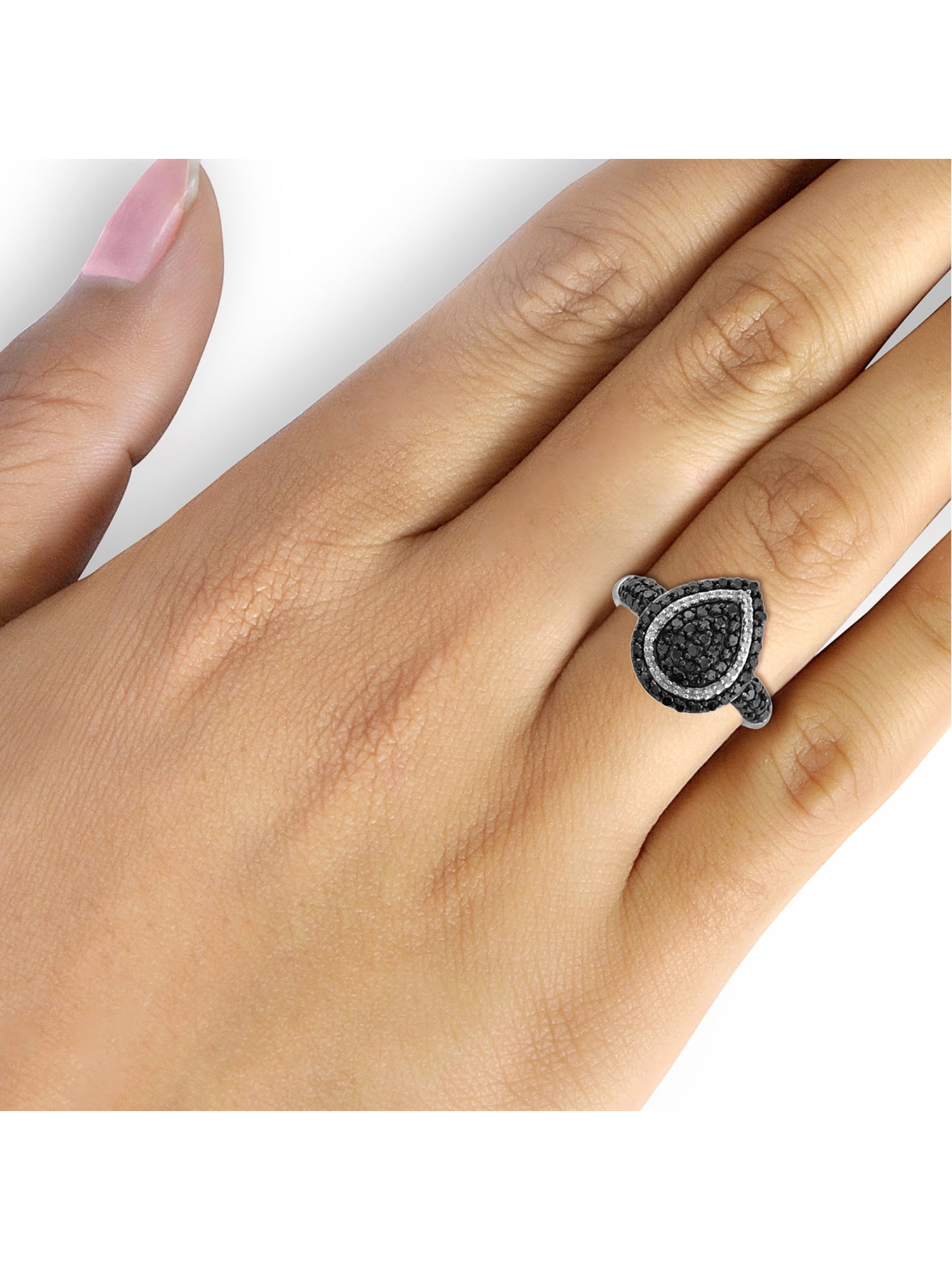 JewelersClub 0.925 Sterling Silver 1.00 Carat Black & White diamond Ring for Women | Diamonds for Everyday Womens Wear