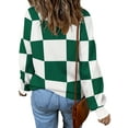 thumbnail image 4 of MOSHU Oversized Sweaters for Women Drop Shoulder Plaid Colorblock Tops Fall Crewneck Pullover Sweater, 4 of 10