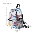 thumbnail image 3 of FORMRS School Backpack with Front Zippered Pocket 12" Student Travel Daypack, Pink Hand Drawn Sailboats, 3 of 6