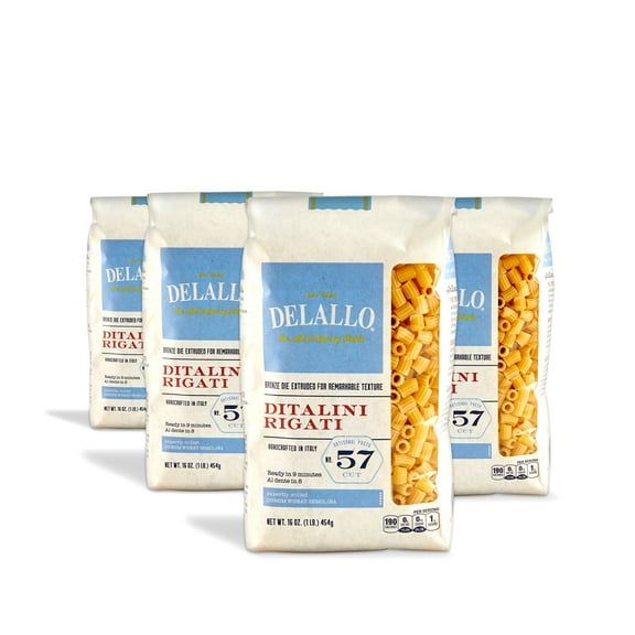 DeLallo Ditalini Pasta, Non-GMO, Kosher, 16 oz Bag, (4 Pack)