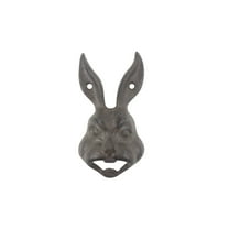 HANDCRAFTED NAUTICAL DÉCOR Cast Iron Rabbit Head Wall Mounted Bottle Opener 5"