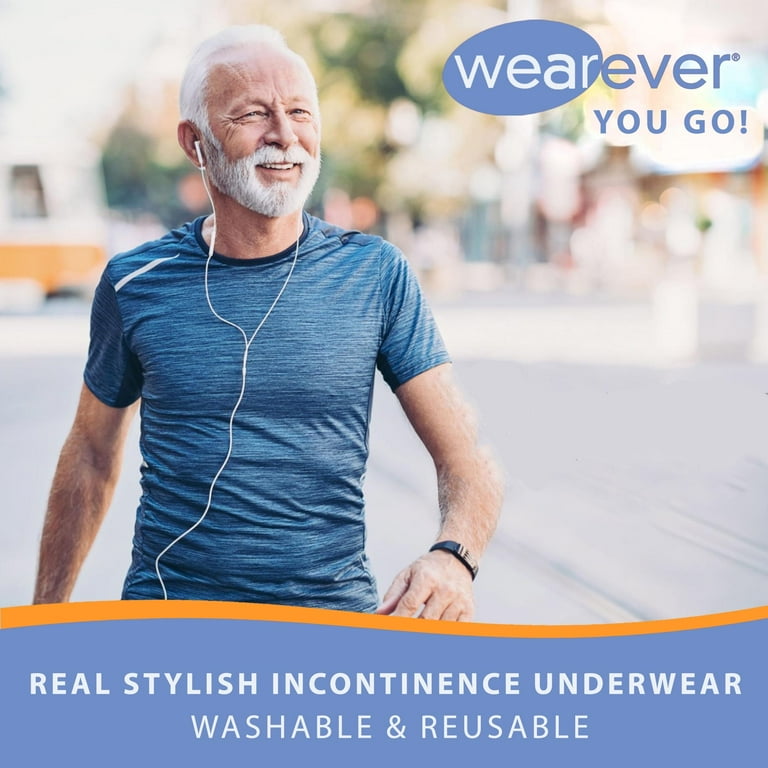 Wearever Men's Incontinence Underwear Bladder Control 2-in-1 Boxers,  Washable 3-Pack