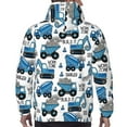 thumbnail image 7 of Lsque Blue Excavator Pattern Casual Men's Hoodie,Hooded Sweatshirt with Kangaroo Pocket,Pullover Hoodie-Small, 7 of 7