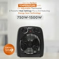thumbnail image 5 of Comfort Zone Fan Forced Space Heater with Thermostat, Black, 5 of 7