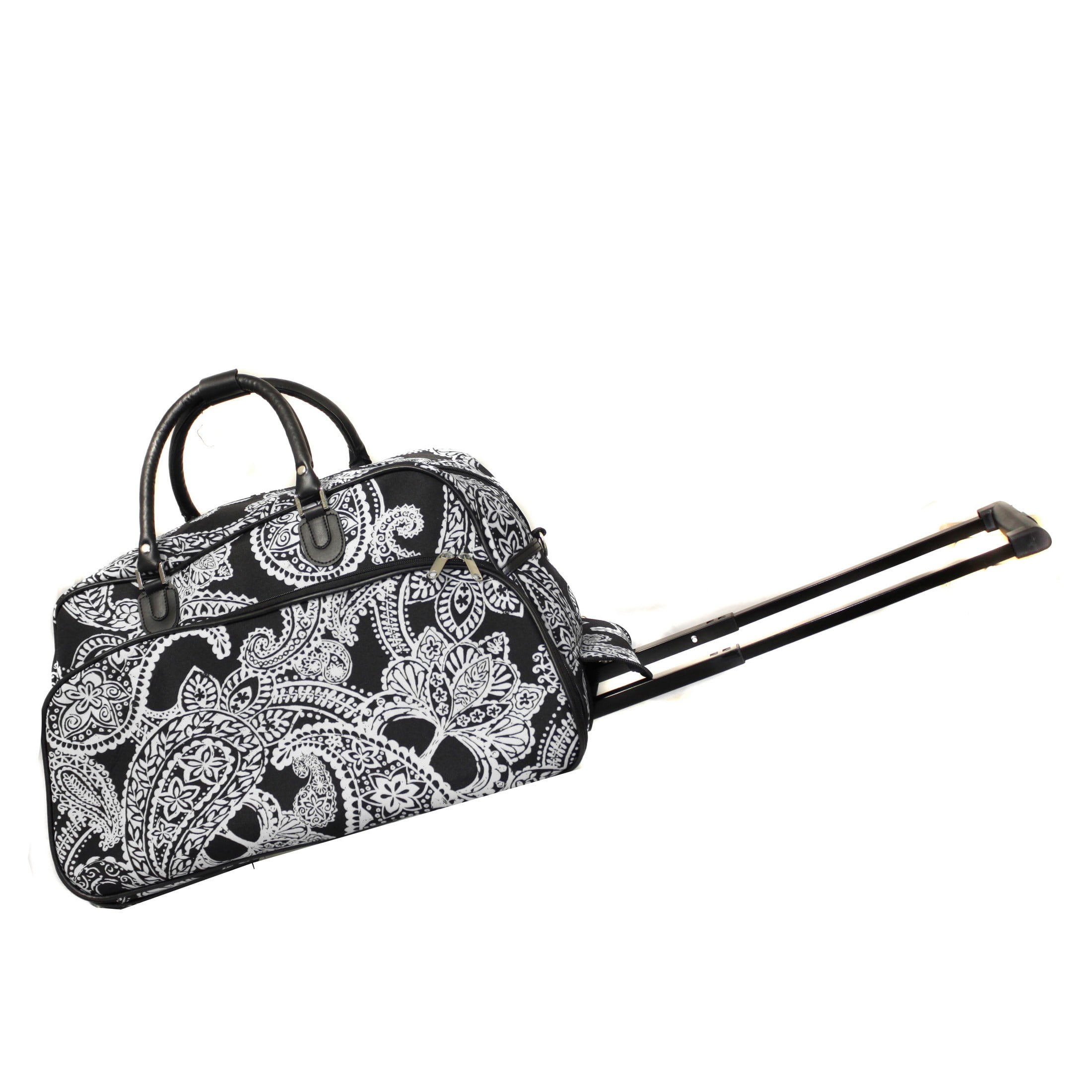 CalBags Classic Prints 21Inch CarryOn Rolling Duffel Bag Black