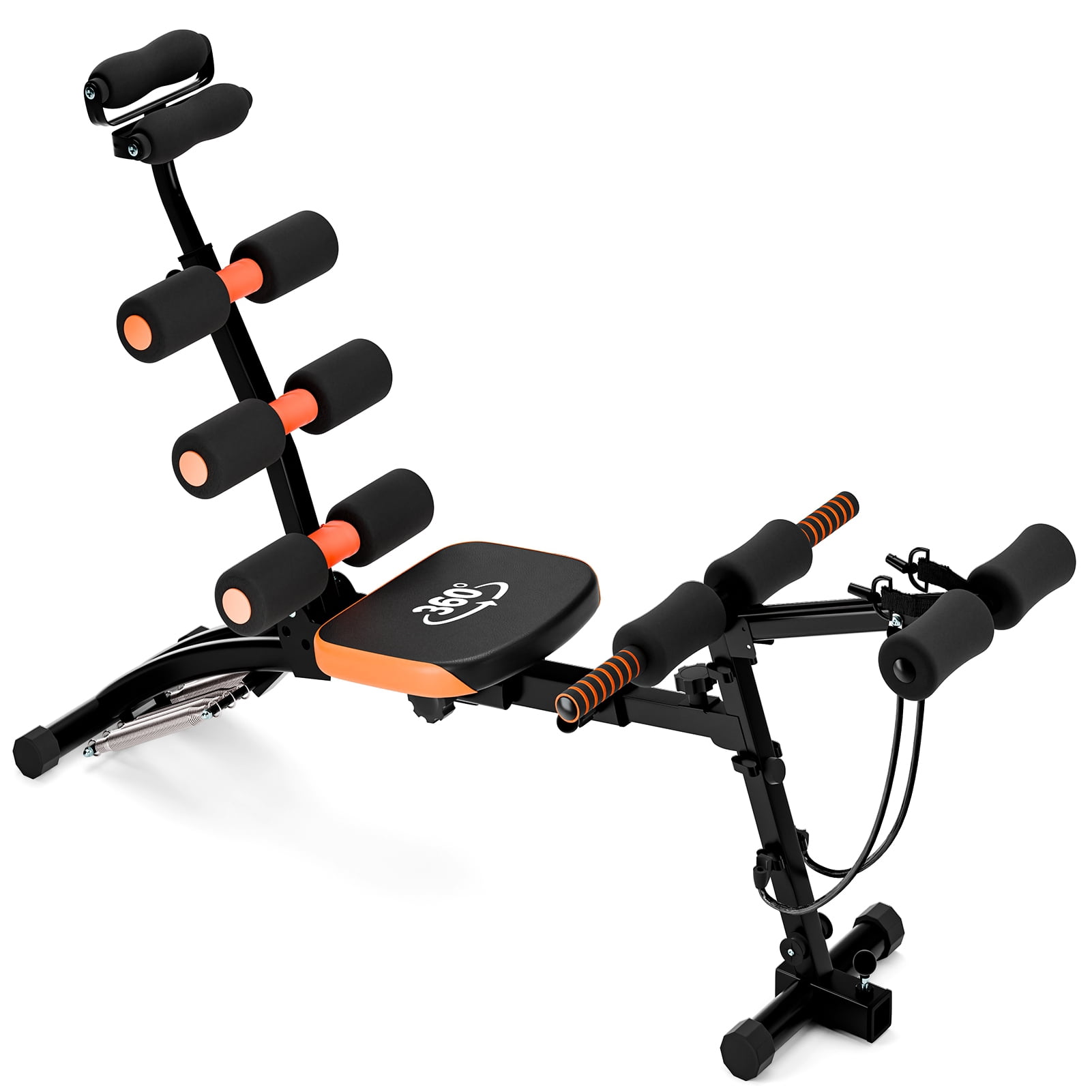 Beginner Ab Workout Bench for Home Gym, Adjustable Sit-Up Machine with Headrest & Back Support, Multi-Functional Exercise Equipment for Seniors & Newbies