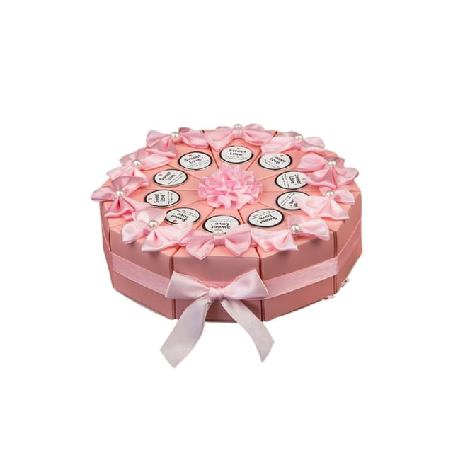 Bewildely 10 unids/set caja de dulces de boda cajas de almacenamiento de pasteles dulces fiesta de compromiso decorativa para postre de galletas Kits de decoración para fiestas Rosado, Tipo 10 Medio Bewildely HA075372-10