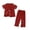 Vermilion, variant on Adaptive Clothing Set for Bedridden Patients with Easy Snap Closures Unisex Short Sleeve Top and Pants for Elderly and Post Surgery Use