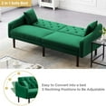 thumbnail image 2 of Green Fabric Sofa Set, Mid Century Sectional Sofa for Small Spaces, Upholstered Sofas with Solid Wood Frame and 2 Pillows, Tufted Loveseat Sofa Couch for Living Room/Office, 74.8"L, CL714, 2 of 9