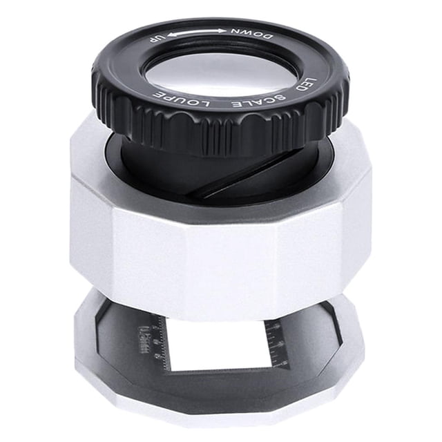 Microscopio portátil mini de 3 aumentos, lupa de joyero con LED Plata