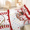 thumbnail image 5 of Erosebridal Kids Ball Games Theme 7pcs Bedding Comforter Set,Red Ices Cream Baseball Print Queen Bedding Sets For Boys,Reversible, 5 of 7
