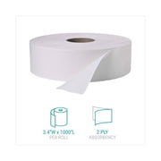 Windsoft Jumbo Roll 2-Ply Toilet Paper, 1000 ft, 12 Rolls Per Carton