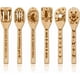 thumbnail image 1 of Juego de 6 utensilios de cocina de bambú con forma de gato, cucharas de cocina de madera grabadas, espátula de bambú para tallar, para mujeres y hombres, cuchara de cocina de madera., 1 of 9