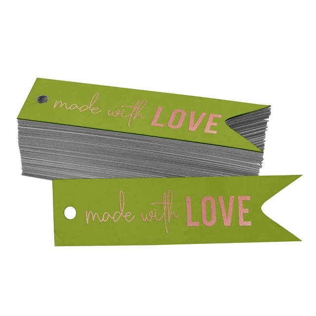 Inkdotpot Étiquettes en Papier Réelles en Feuille d'Or Rose Faites avec des Textes d'Amour 50 Pcs