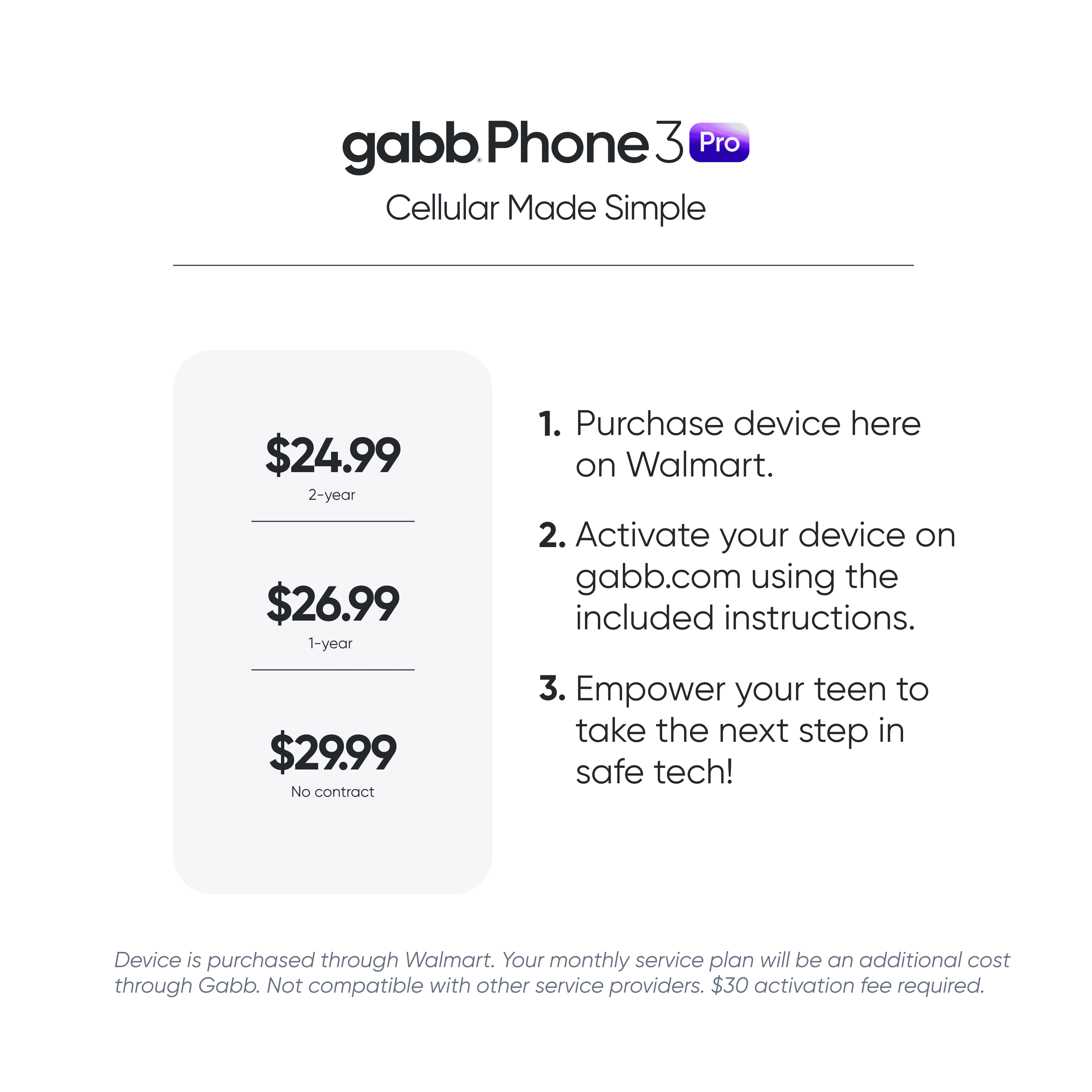 Gabb Phone 3 Pro 32 GB Smart Phone for Kids or Teens- Black, Made by Samsung, GPS Tracker, No Internet, No Social Media, Safe Apps, First Phone, 30 Activation Fee