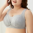 thumbnail image 2 of Aayomet Bralettes for Women Plus Size Front Vest Non Rim Cotton Fashion Underwear (Gray, J), 2 of 3