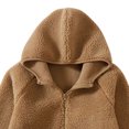 thumbnail image 4 of Staki Girls Fleece Jacket Soft Plush Sherpa Faux Fur Hooded Winter Jacket for Girls Warm Lightweight Cozy Teddy Coat 3-18Y(Purple,3-4 Years), 4 of 7