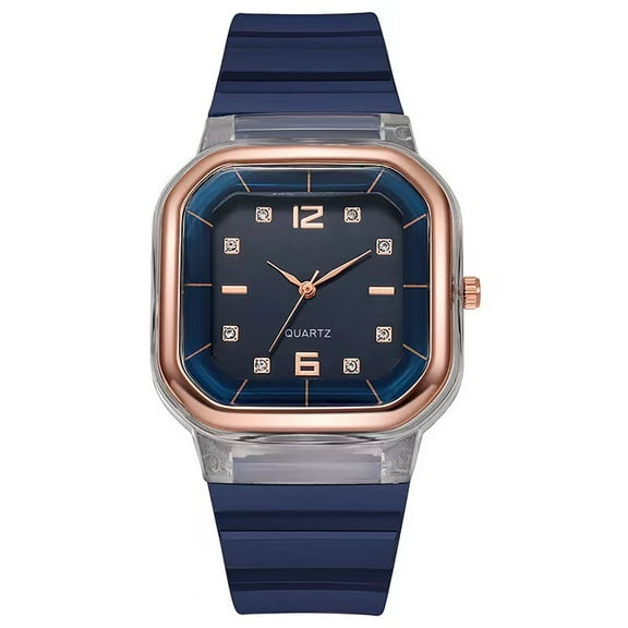 New fashionable student square casual silicone watch, ladies' quartz watch