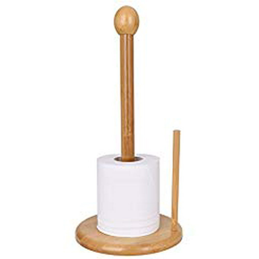 Cyanbamboo Paper Roll Stand Bamboo Tear Paper Towel Holder for Rolls
