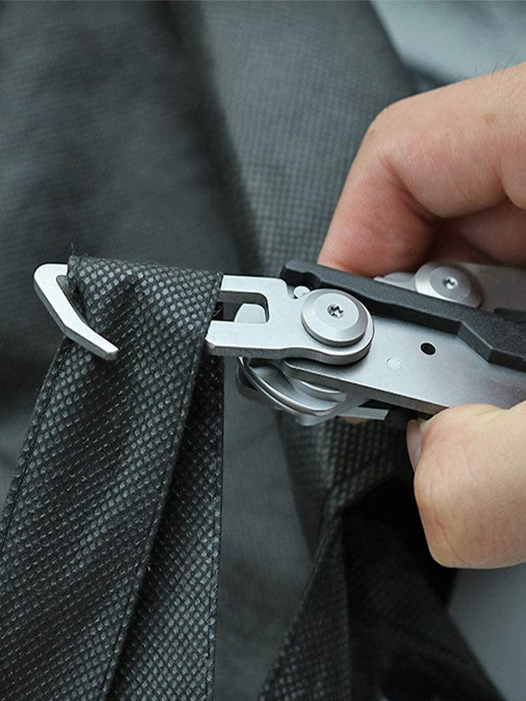 6 in 1 Emergency Response Shears, 6 Functions Scissors with Strap Cutter and Glass Breaker, Portable Pocket Multi Tool with Utility Holster (Square)